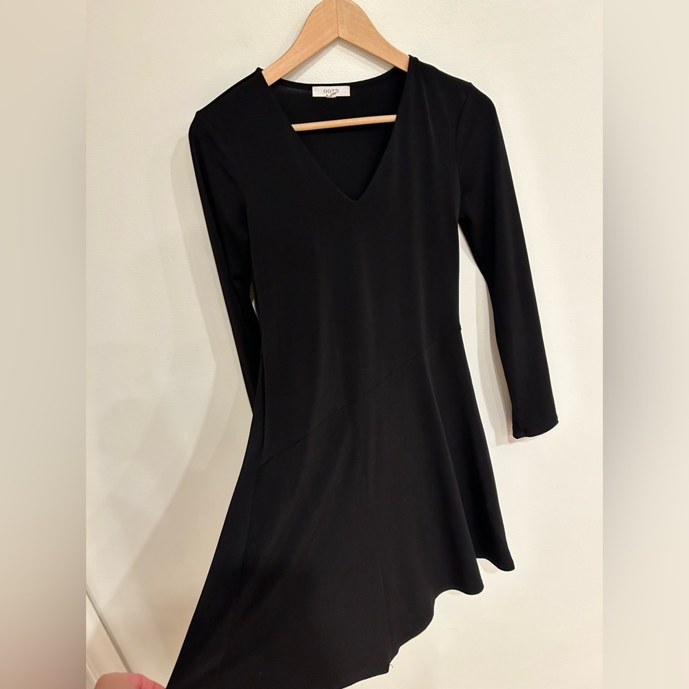 OOTD asymmetrical v neck long sleeve black mini dress size S - Picture 4 of 7